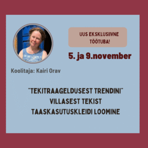 Eksklusiivne töötuba - “Tekitraageldusest trendini” villasest tekist taaskasutuskleidi loomine Kairi Oravaga - 5. & 9. November 2025