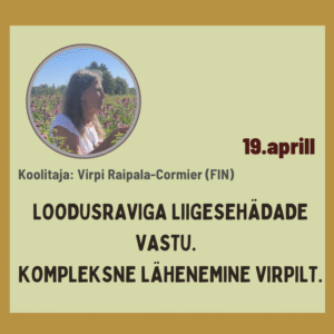 Loodusraviga liigsesehädade vastu. Komplekse lähenemine Virpi Raipala-Cormierilt. Pühapäev, 19. aprill kell 10.00 - 17.45.
